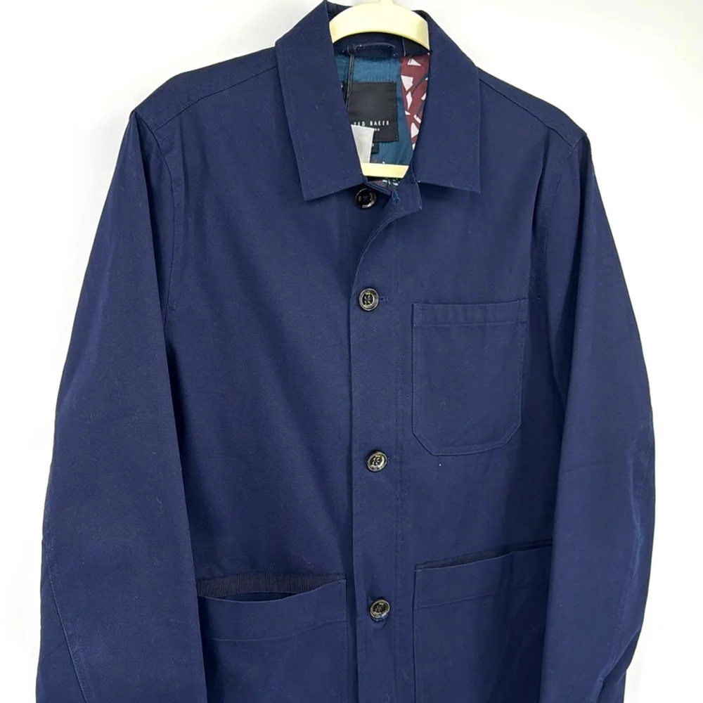 NWT Ted Baker Men’s Button Jacket Navy Blue Size 3 (Medium)